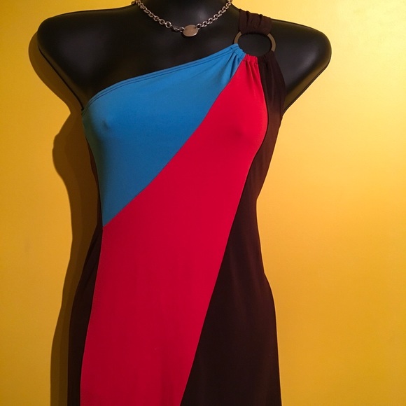 NWT Colorblock Ring Dress/Top❤️💙🤎 - Picture 2 of 3